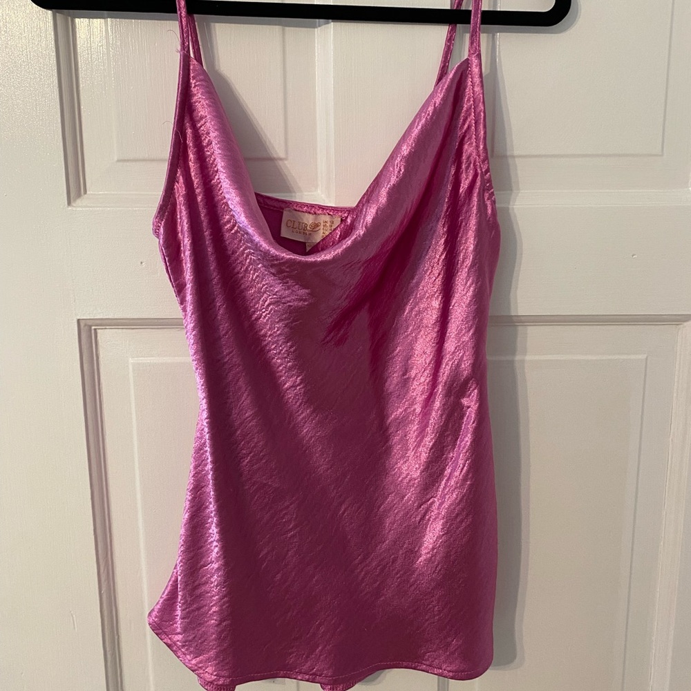 ASOS Pink silky cowl neck top size 8